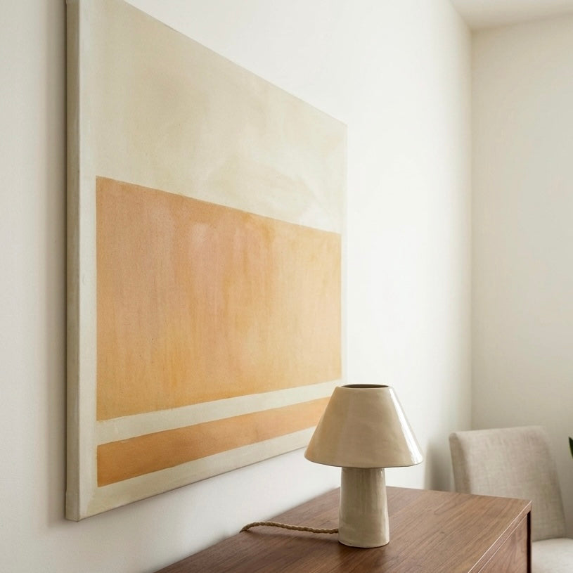 Beige lamp & orange painting