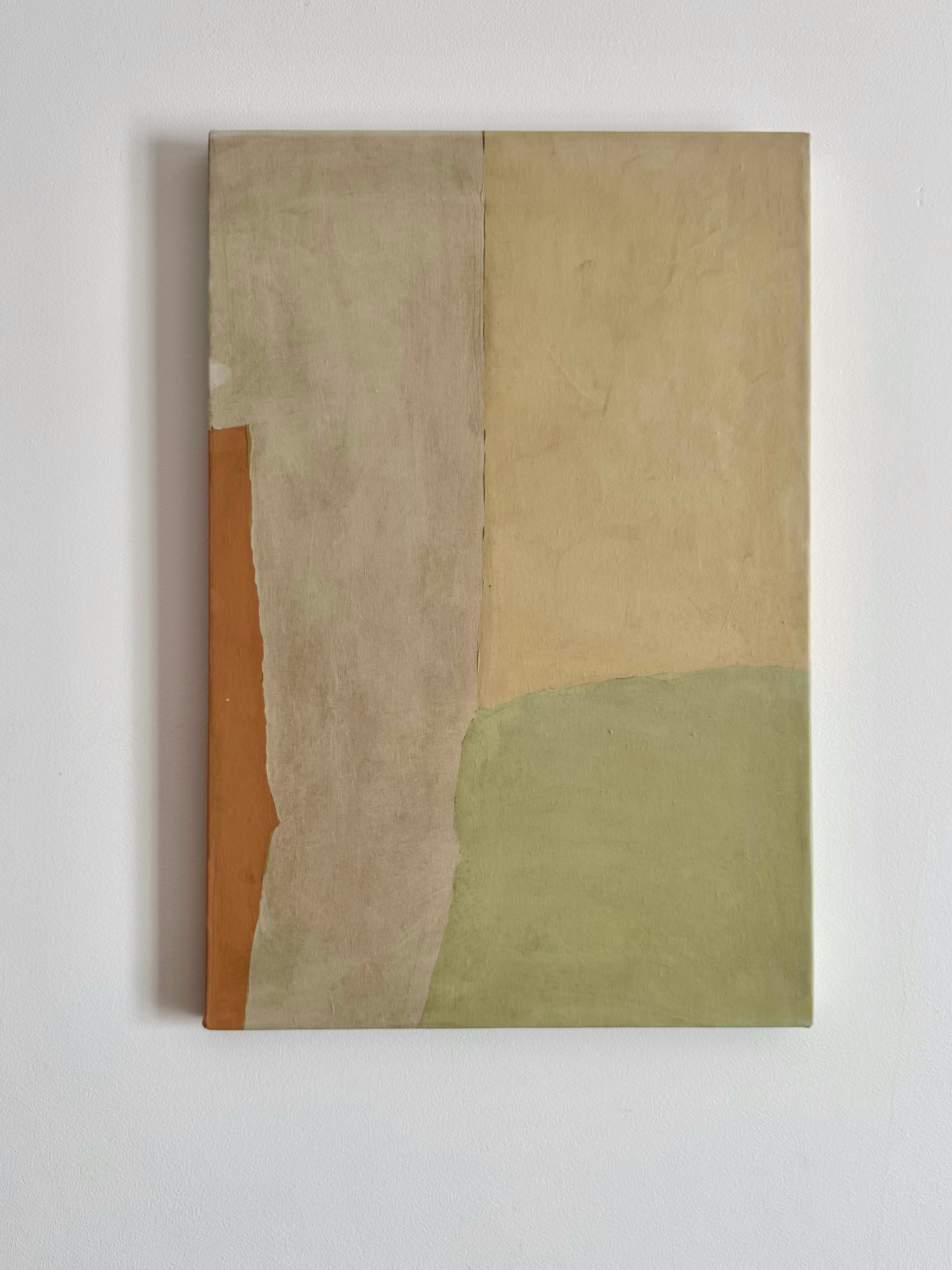 Green pastel abstract painting #1
