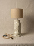 Ceramic Table Lamp with Round Fabric Shade