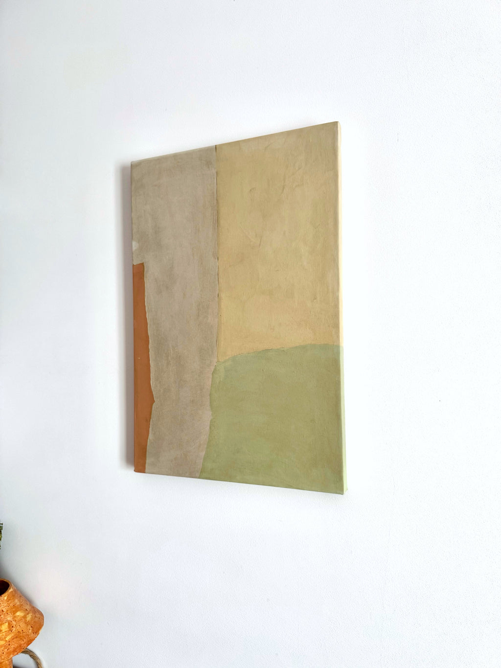 Green pastel abstract painting #1