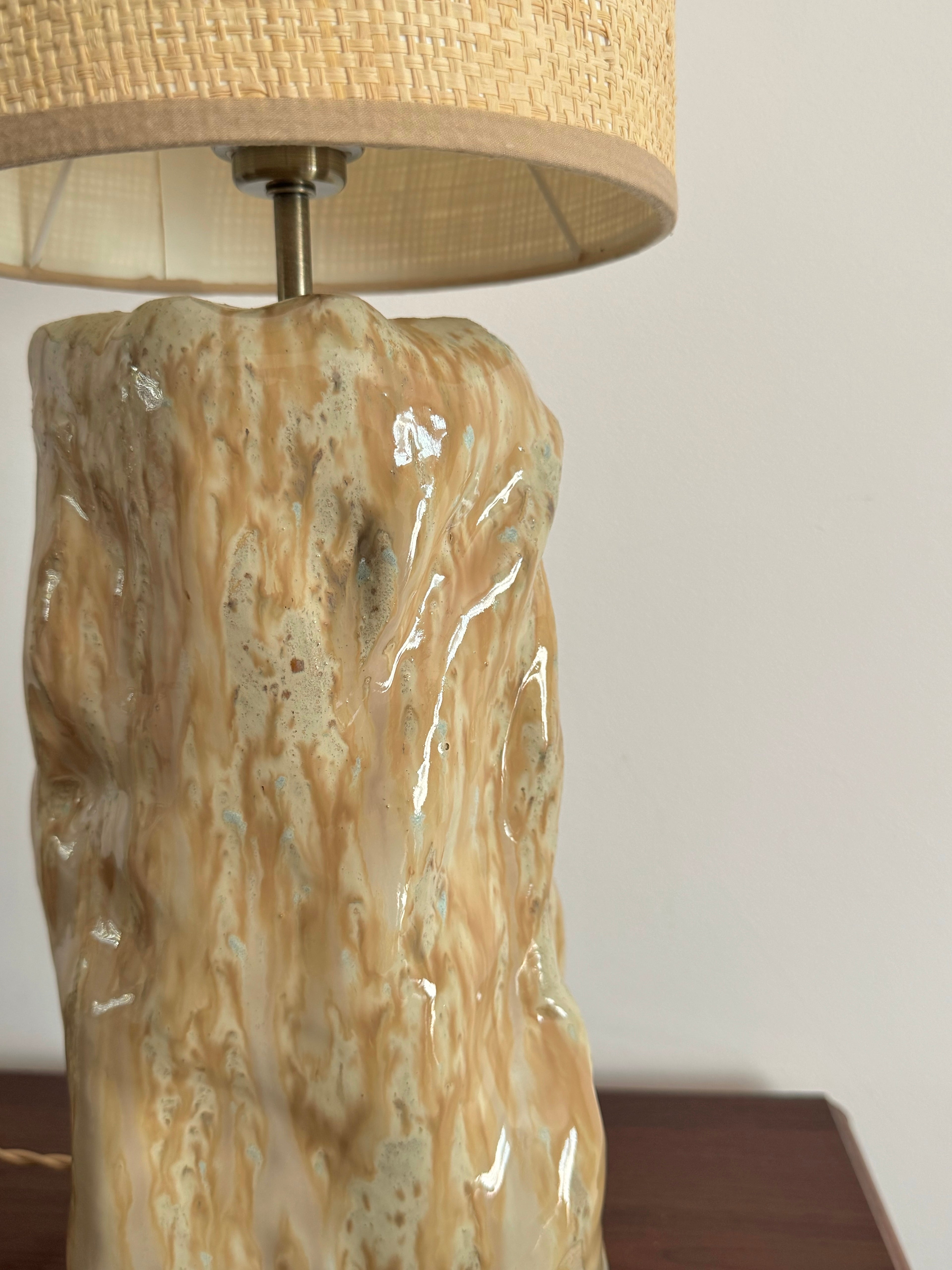 Table Lamp with raffia lampshade