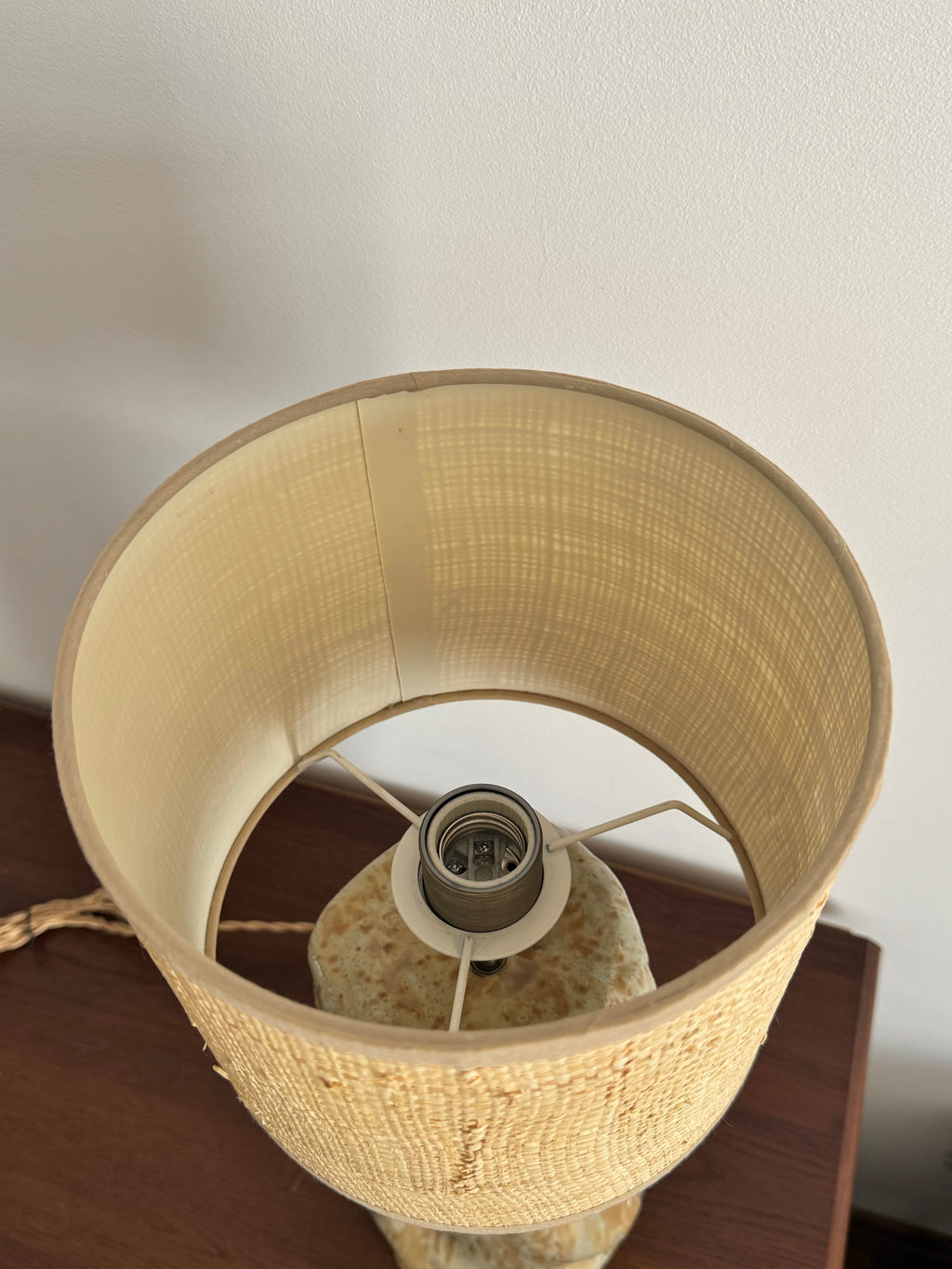 Table Lamp with raffia lampshade