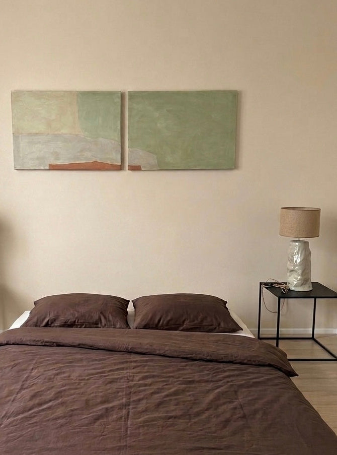 Green pastel abstract painting #1